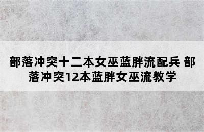 部落冲突十二本女巫蓝胖流配兵 部落冲突12本蓝胖女巫流教学